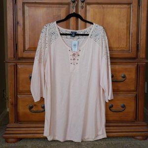 Plus Size Torrid pink lace top